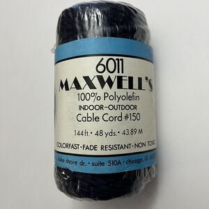 Maxwells Polyolefin Cable Cord 48 Yds Craft Crochet Knotting Knit Navy Blue
